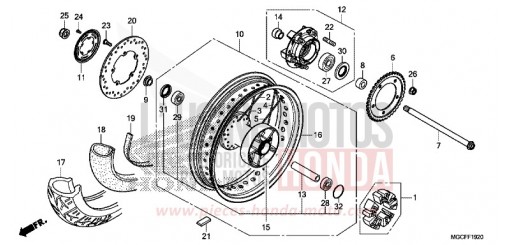 ROUE ARRIERE (CB1100CA) CB1100CAK de 2019